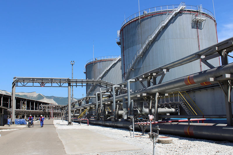 A general view shows the Novorossiysk Fuel Oil Terminal (NMT) in the Black Sea port of Novorossiisk, Russia on 30 May 2018