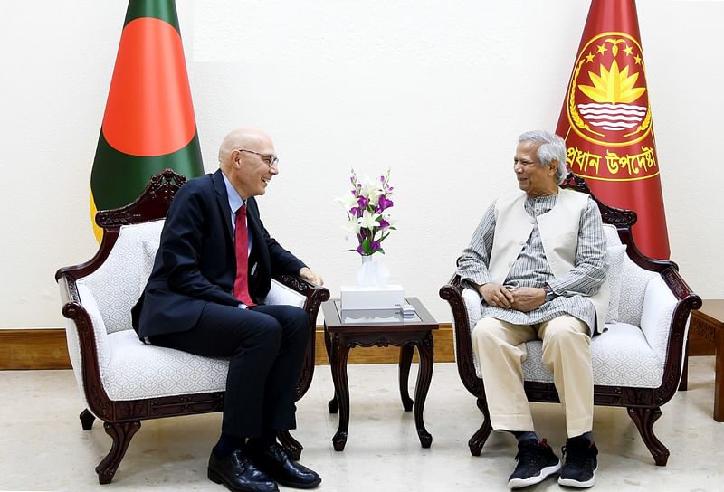 United Nations High Commissioner for Human Rights Volker Turk called on Chief Adviser Professor Muhammad Yunus at his office at Tejgaon in Dhaka on Wednesday.