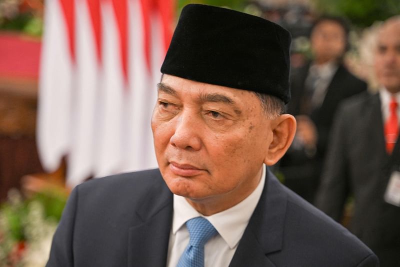 Indonesia's Defence Minister Sjafrie Sjamsoeddin attends the swearing-in ceremony of the ministers of Indonesian President Prabowo Subianto's cabinet at the Presidential Palace in Jakarta on October 21, 2024