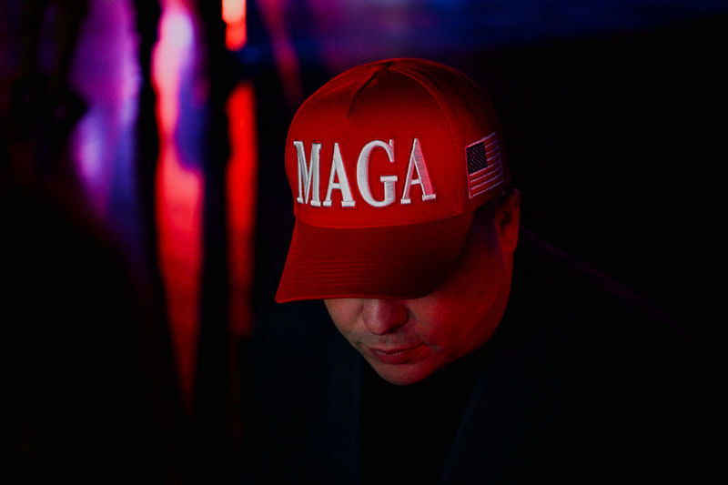 An attendee wears a MAGA (Make America Great Again) hat at Republican presidential nominee and former US President Donald Trump's election night watch party in Palm Beach County Convention Center, in West Palm Beach, Florida, US, on 5 November 2024