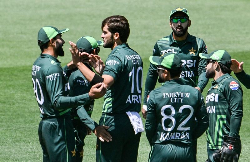 Pakistan's Naseem Shah reacts during the ODI cricket match match between Australia and Pakistan at Adelaide Oval on 8 November, 2024