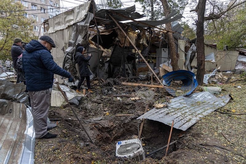 This photograph taken on 10 November, 2024 shows the interior of a room in a damaged house following a drone attack in Odesa, amid the Russian invasion in Ukraine. Russia fired 145 drones at Ukraine overnight, the most in any single night-time attack of the war so far, Ukrainian President Volodymyr Zelensky said on 10 November, 2024.