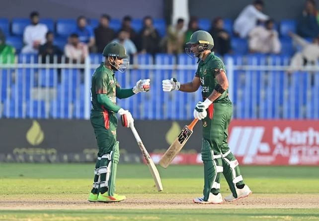 Mehidy Hasan Miraz and Mahmudullah during their partnership