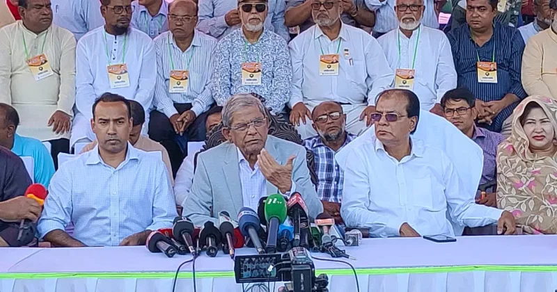 BNP secretary general Mirza Fakhrul Islam speaks at a programme in Lalmonirhat on 12 November, 2024.