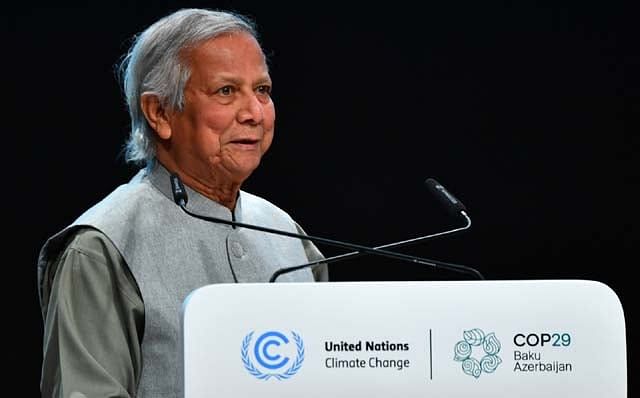 Dr Muhammad Yunus speaks at the opening session of the World Leaders Climate Action Summit in COP29 in Baku on 13 November, 2024.