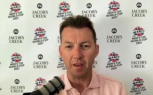 Brett Lee brand ambassador, Jacob’s Creek speaks to media on India’s chances in T20 World Cup after losing from Pakistan, in Dubai on 26 October 2021