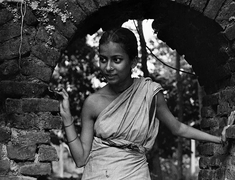 Actress Uma Dasgupta in a scene of the film 'Pather Panchali'.