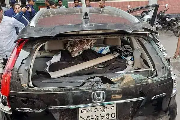 Shahjahan Omar's car after the attack