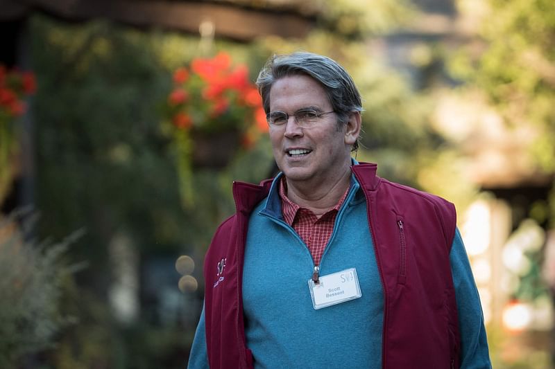 Scott Bessent, head of Key Square Group and former chief investment officer of Soros Fund Management, attends the second day of the annual Allen & Company Sun Valley Conference, 12 July, 2017 in Sun Valley, Idaho. US President-elect Donald Trump is expected to pick billionaire hedge fund manager Scott Bessent as his Treasury secretary, several media outlets reported on 22 November, 2024, filling a top cabinet role to help execute an agenda promising tax cuts and tariffs.