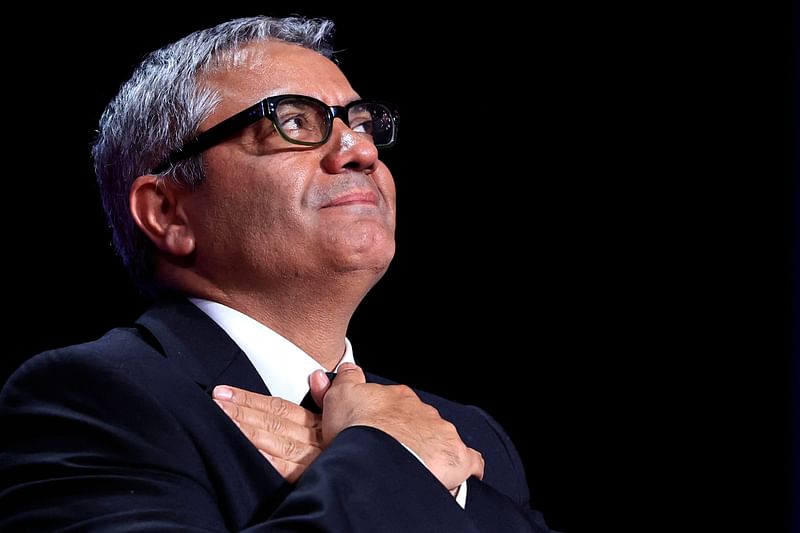 Iranian director and producer Mohammad Rasoulof delivers a speech on stage after he was awarded with a Special Jury Prize for the film "The Seed of the Sacred Fig" during the Closing Ceremony at the 77th edition of the Cannes Film Festival in Cannes, southern France, on 25 May, 2024.