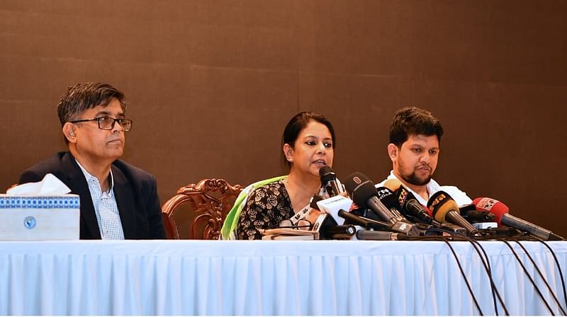 Adviser Syeda Rizwana Hasan speaks at a press briefing in the Foreign Service Academy in Dhaka on 28 November, 2024.