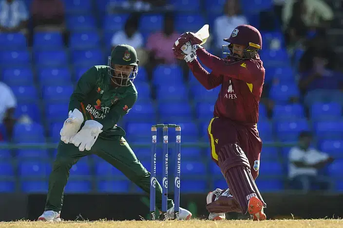 Jangoo guided West Indies to a four-wicket victory with a sublime 104 not out off only 83 balls on his debut