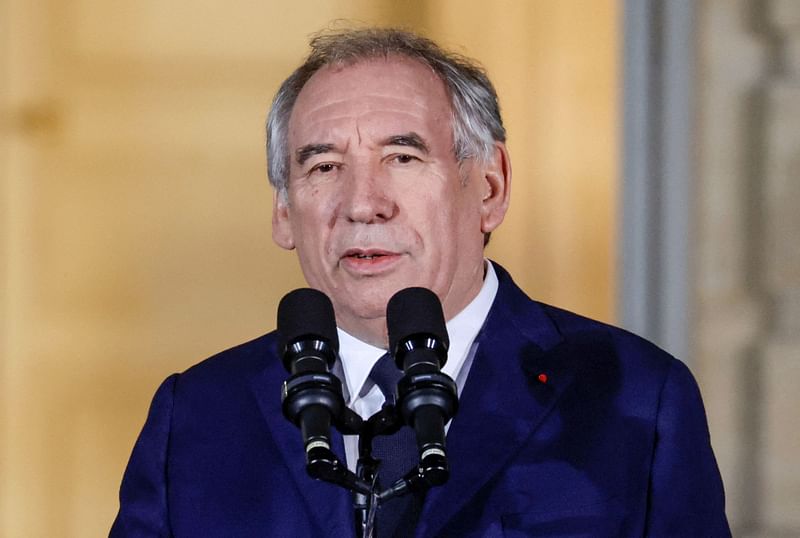 France's newly-appointed Prime Minister and President of the Democratic Movement (MoDem) party Francois Bayrou speaks during a handover ceremony at the Hotel Matignon in Paris on 13 December, 2024.