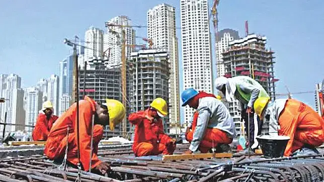 Expatriate Workers at a construction site