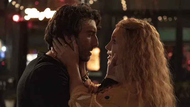 Justin Baldoni and Blake Lively in a scene of the film 'It Ends with Us'.