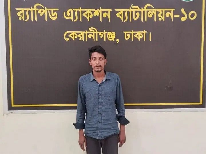 RAB has arrested Mohammad Nuruddin, the driver of the bus that hit and wrecked three vehicles that were standing at Dhaleshwari Toll plaza on Dhaka-Mawa Expressway. Photo taken on 28 December 2024.