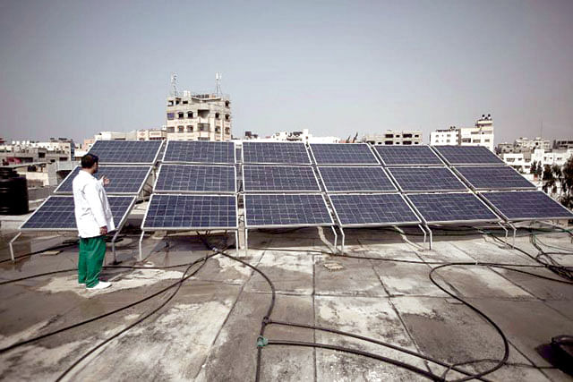 Solar panels on the roof