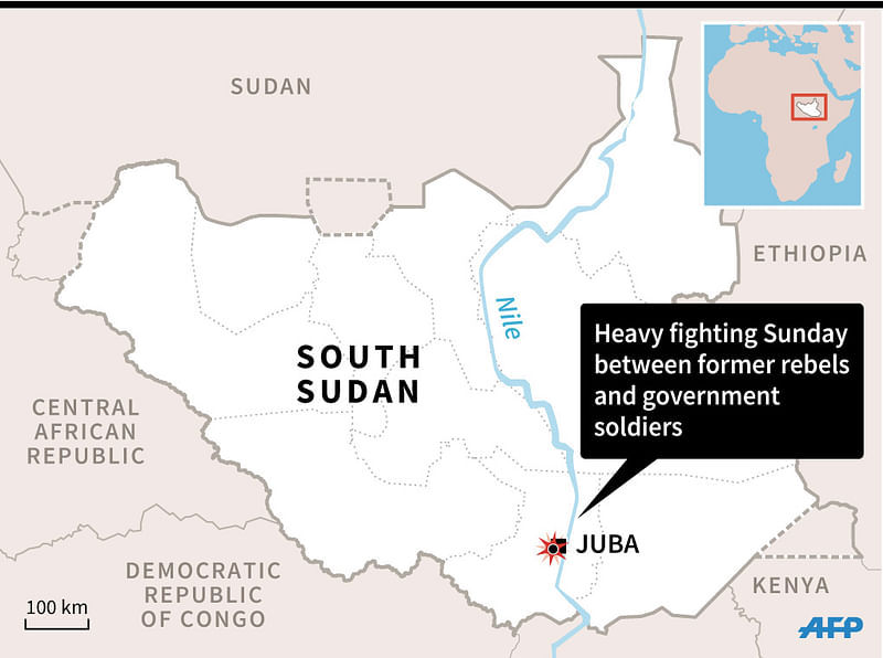 Map of South Sudan locating the capital Juba