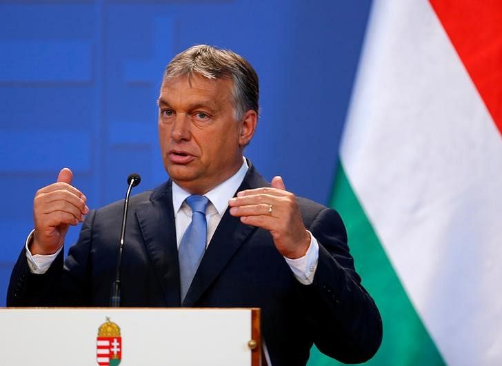 Hungarian prime minister Viktor Orban attends a news conference in Budapest, Hungary