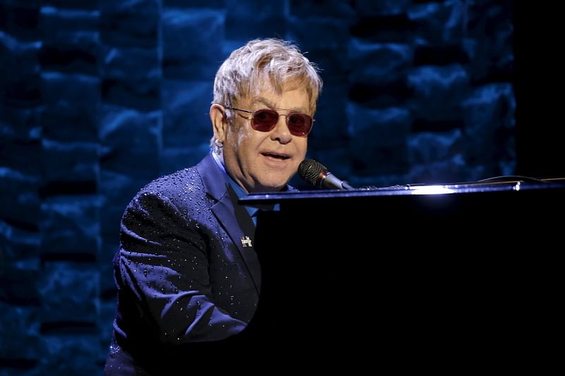 Singer Elton John performs at the Hillary Victory Fund `I`m With Her` benefit concert for US Democratic presidential candidate Hillary Clinton at Radio City Music Hall in New York. Photo: Reuters