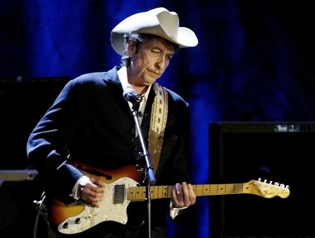 Rock musician Bob Dylan performs at the Wiltern Theatre in Los Angeles