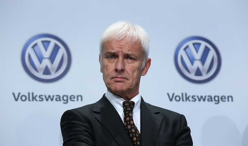 CEO of German carmaker Volkswagen (VW) Matthias Mueller attending the company’s press conference in Wolfsburg, northern Germany.