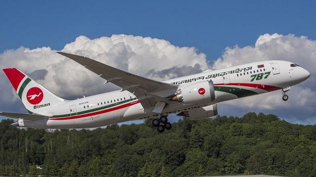 An aircraft of Biman Bangladesh Airlines