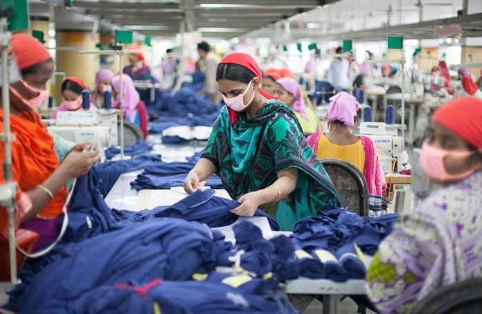 A readymade garment worker at a factory