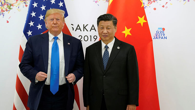 US president Donal Trump (L) and China president Xi Jinping