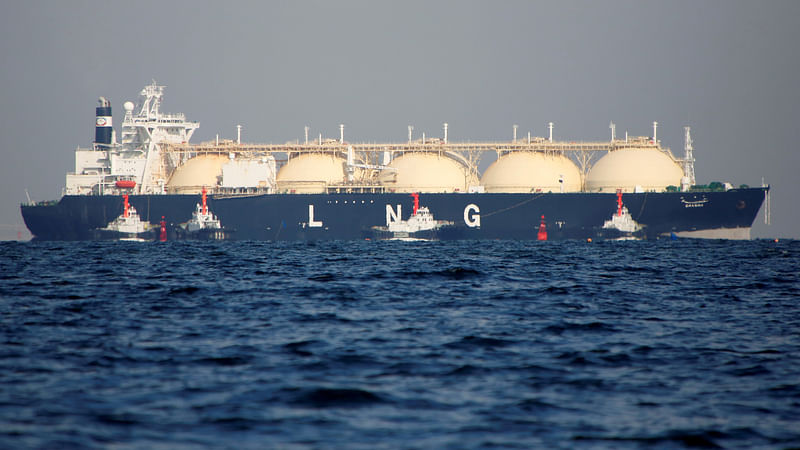 A representational image. A liquefied natural gas (LNG) tanker.