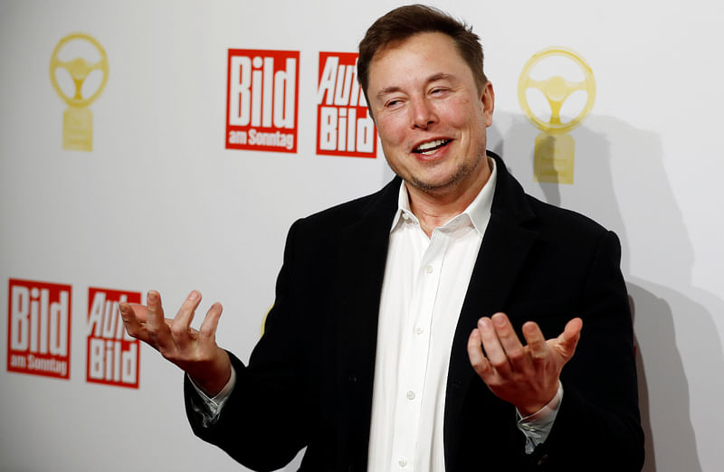 SpaceX owner and Tesla CEO Elon Musk arrives on the red carpet for the automobile awards `Das Goldene Lenkrad` (The golden steering wheel) given by a German newspaper in Berlin, Germany on 12 November.