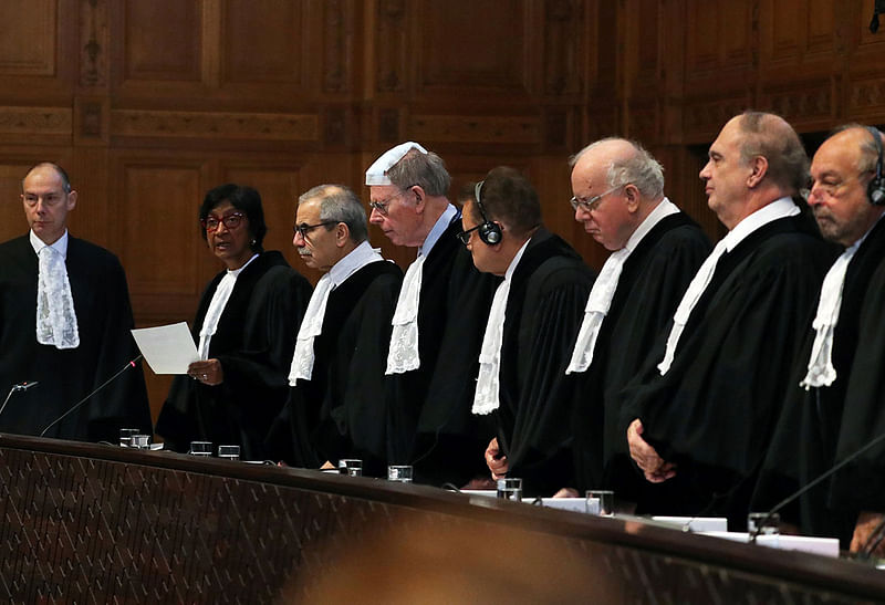 Hearing in the case filed by Gambia against Myanmar alleging genocide against the minority Muslim Rohingya population, at the International Court of Justice (ICJ) in The Hague, Netherlands on 10 December 2019. Photo: Reuters