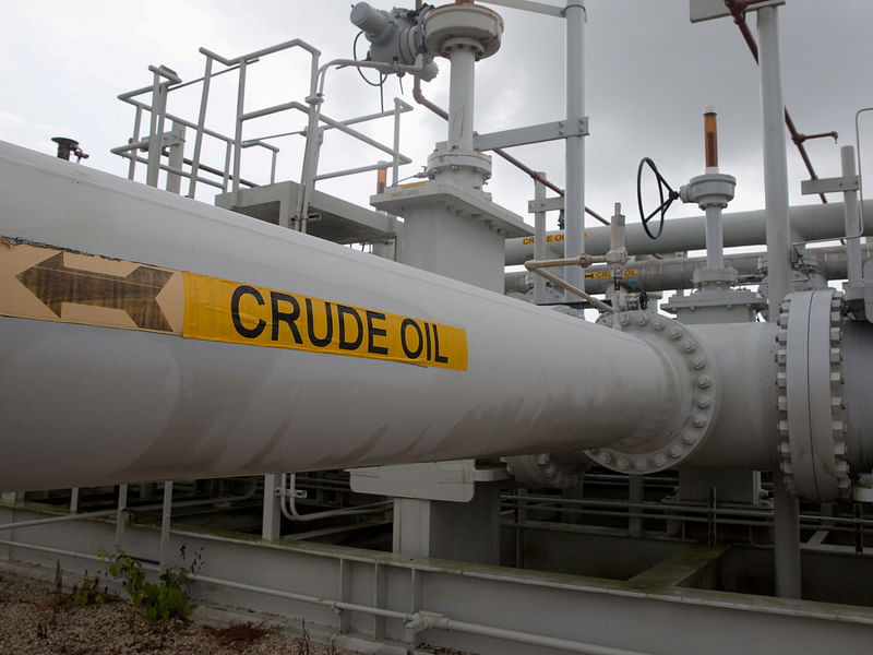 A maze of crude oil pipes and valves pictured during a tour by the Department of Energy at the Strategic Petroleum Reserve in Freeport, Texas, US, on 9 June 2016.