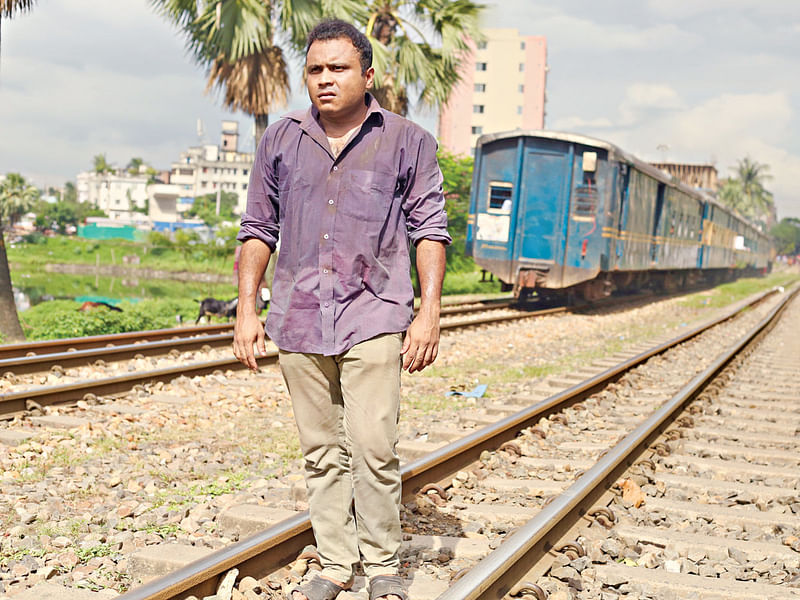 নাটকের দৃশ্য ধারণের সময় মিশু সাব্বির