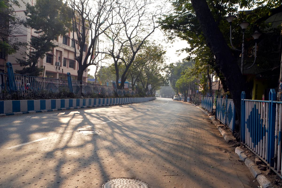 বনধের কারণে সড়কে যান চলাচল ছিল অনেক কম। যাদবপুর, পশ্চিমবঙ্গ, ভারত। ছবি: ভাস্কর মুখার্জি