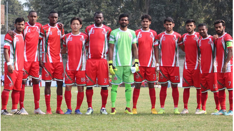 মুক্তিযোদ্ধা সংসদ ক্রীড়াচক্রের একাদশ। ছবি: বাফুফে