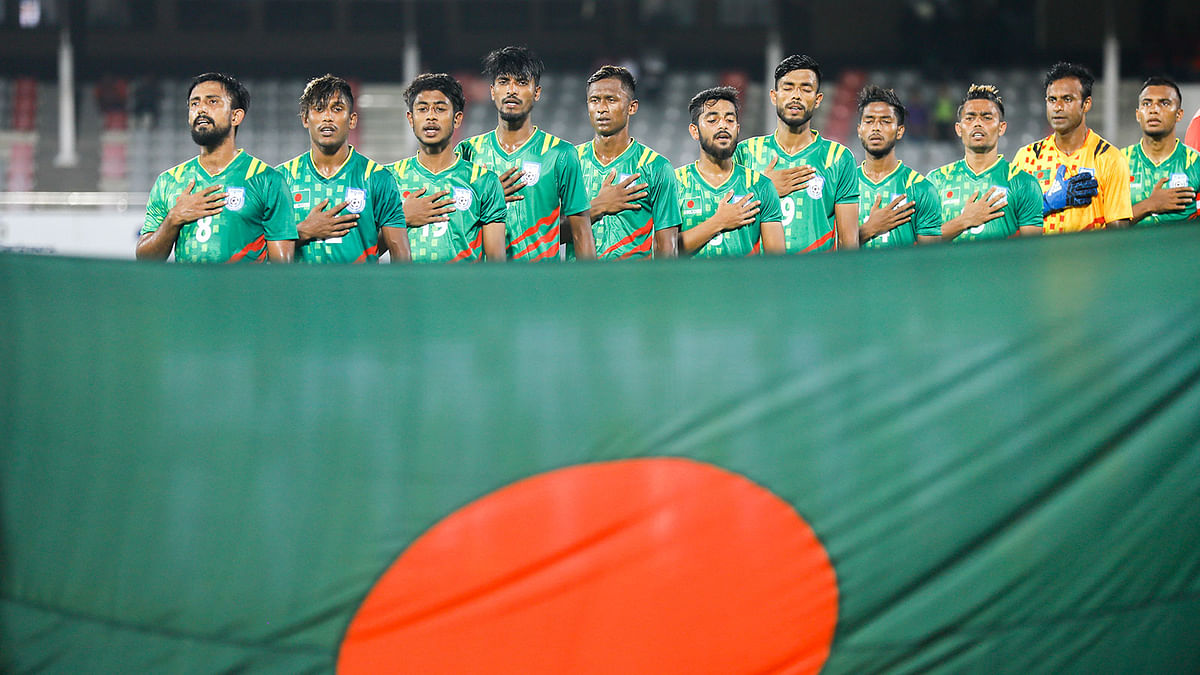 বাংলাদেশ জাতীয় ফুটবল দল। ছবি: তানভীর আহাম্মেদ