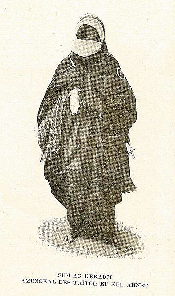 মুখ ঢাকা তুয়ারেগ পুরুষ, ১৯০৮। ছবি: উইকি মিডিয়া কমনস