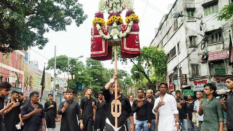 পবিত্র আশুরা উপলক্ষে কলকাতায় বের হয় তাজিয়া মিছিল। ছবি: ভাস্কর মুখার্জি