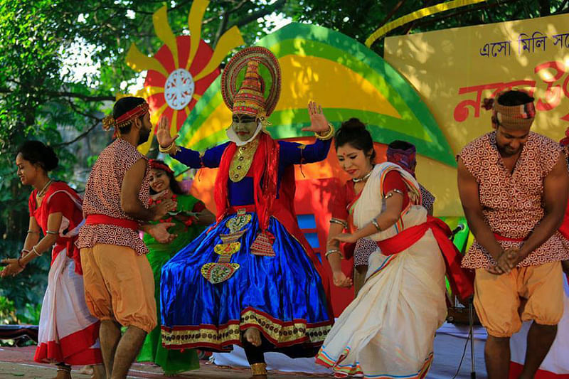 বিগত বছরের নবান্ন উৎসবের একটি মুহূর্ত। ফাইল ছবি।