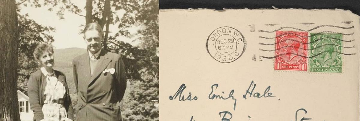 এমিলি হেইল ও টি এস এলিয়ট। হেইলকে লেখা চিঠি প্রকাশ পেল কয়েক দিন আগে। ছবি: প্রিন্সটন ইউনিভার্সিটির ওয়েবসাইট থেকে