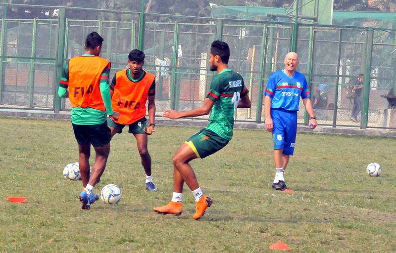 বঙ্গবন্ধু গোল্ডকাপে আজ মাঠে নামছে বাংলাদেশ দল। ছবি: বাফুফে