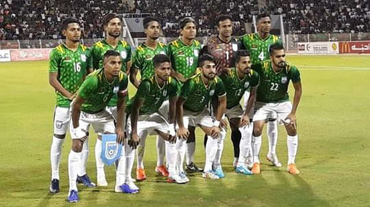 বাংলাদেশ জাতীয় ফুটবল দল। ছবি: বাফুফে