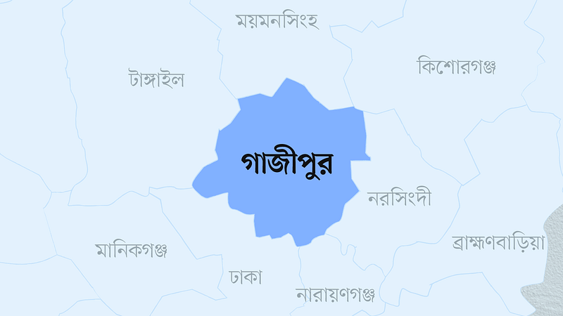 গাজীপুর জেলার ম্যাপ