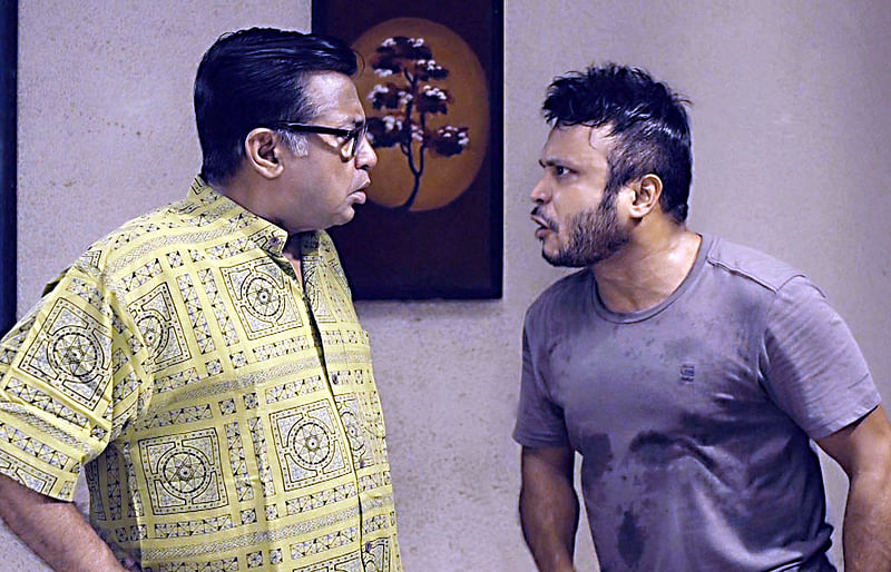 একটি নাটকের দৃশ্যে শহীদুজ্জামান সেলিম ও মিশু সাব্বির