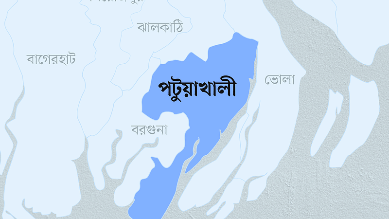 পটুয়াখালী জেলার মানচিত্র