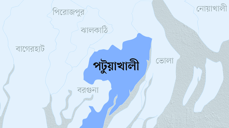 পটুয়াখালী জেলার মানচিত্র