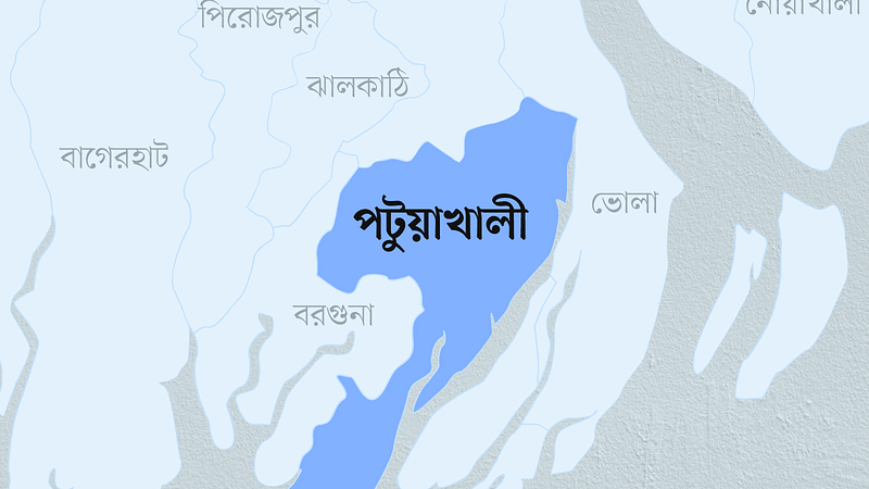 পটুয়াখালী জেলার মানচিত্র