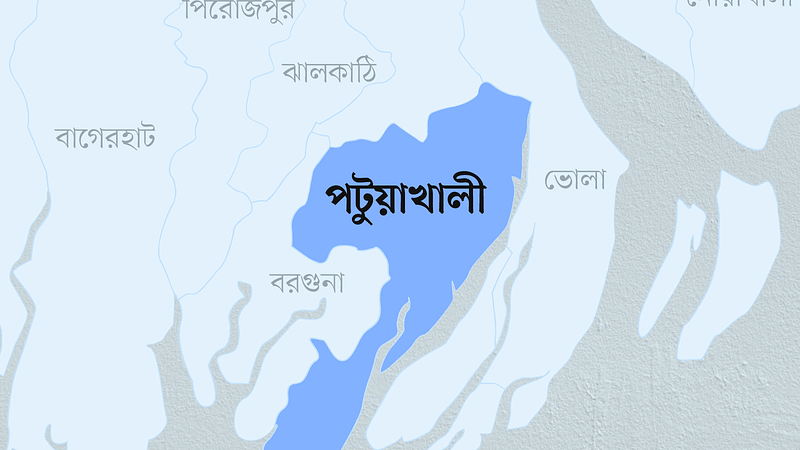 পটুয়াখালী জেলার মানচিত্র