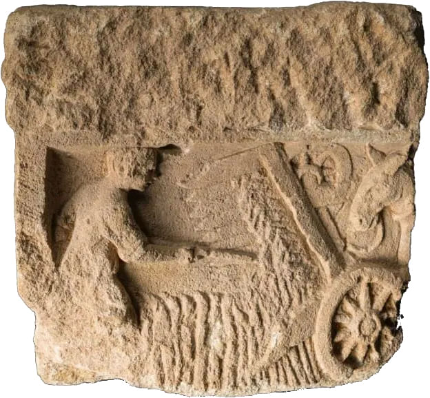 বেলজিয়ামের রোমান ওয়ালে প্রাচীন রোমান শস্য মাড়াই যন্ত্র